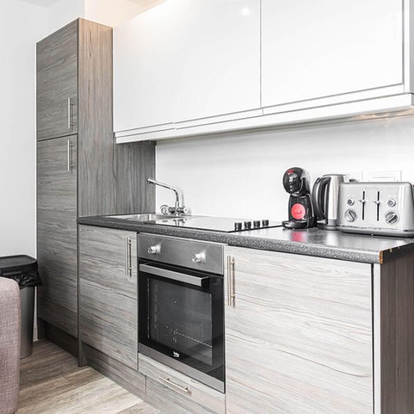 kitchen view of phoenix collection apartment